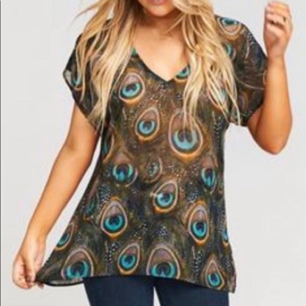 Show Me Your Mumu Original Top,Feather Fans- large